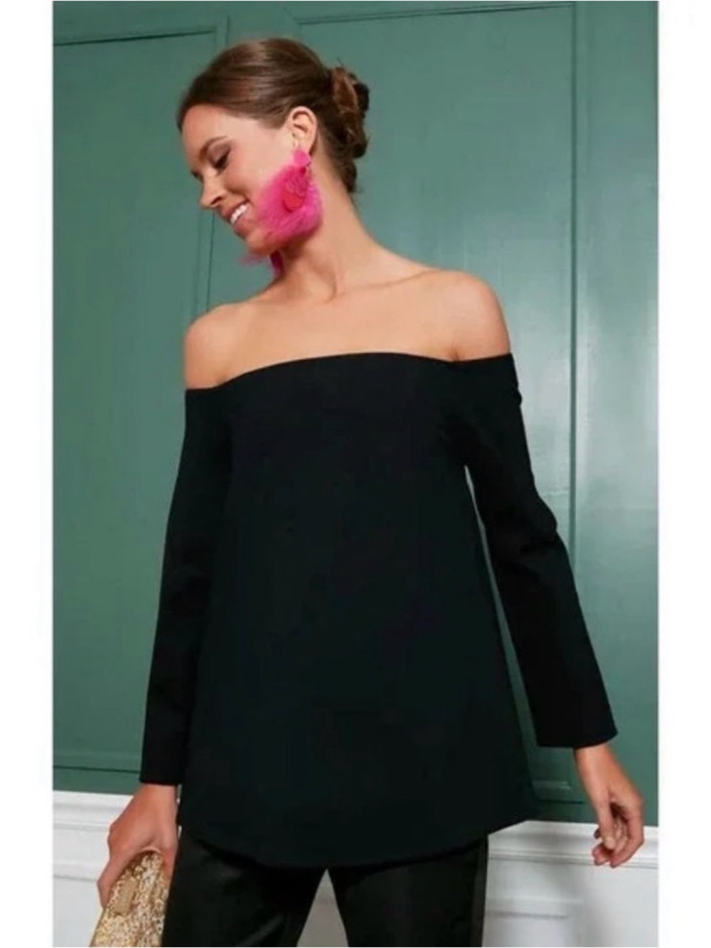 Tuckernuck Black Miranda Off the Shoulder Blouse Pomander‎ Place Size S